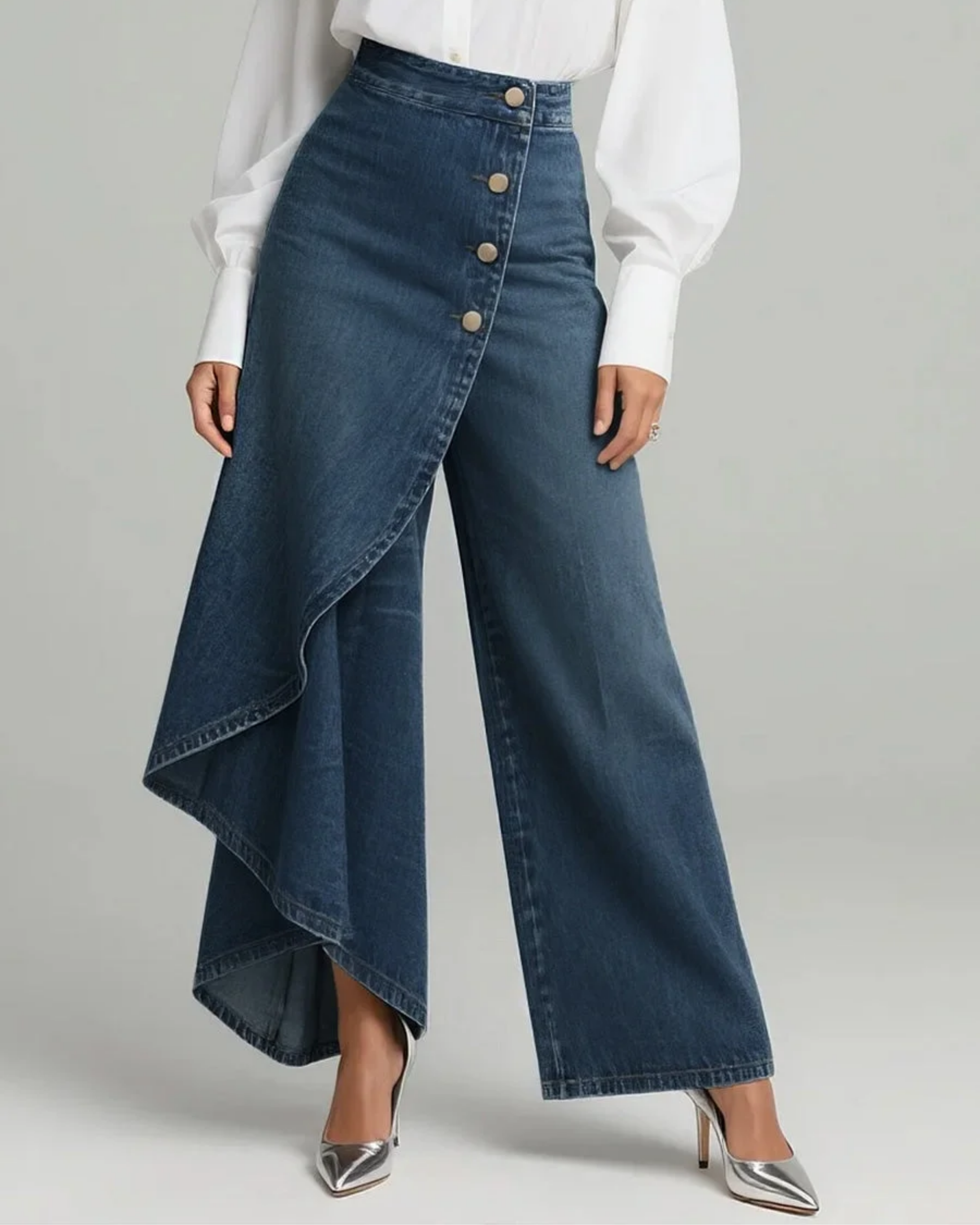 Alicia™ | Vaqueros de Cintura Cruzada y Estilo Parisino