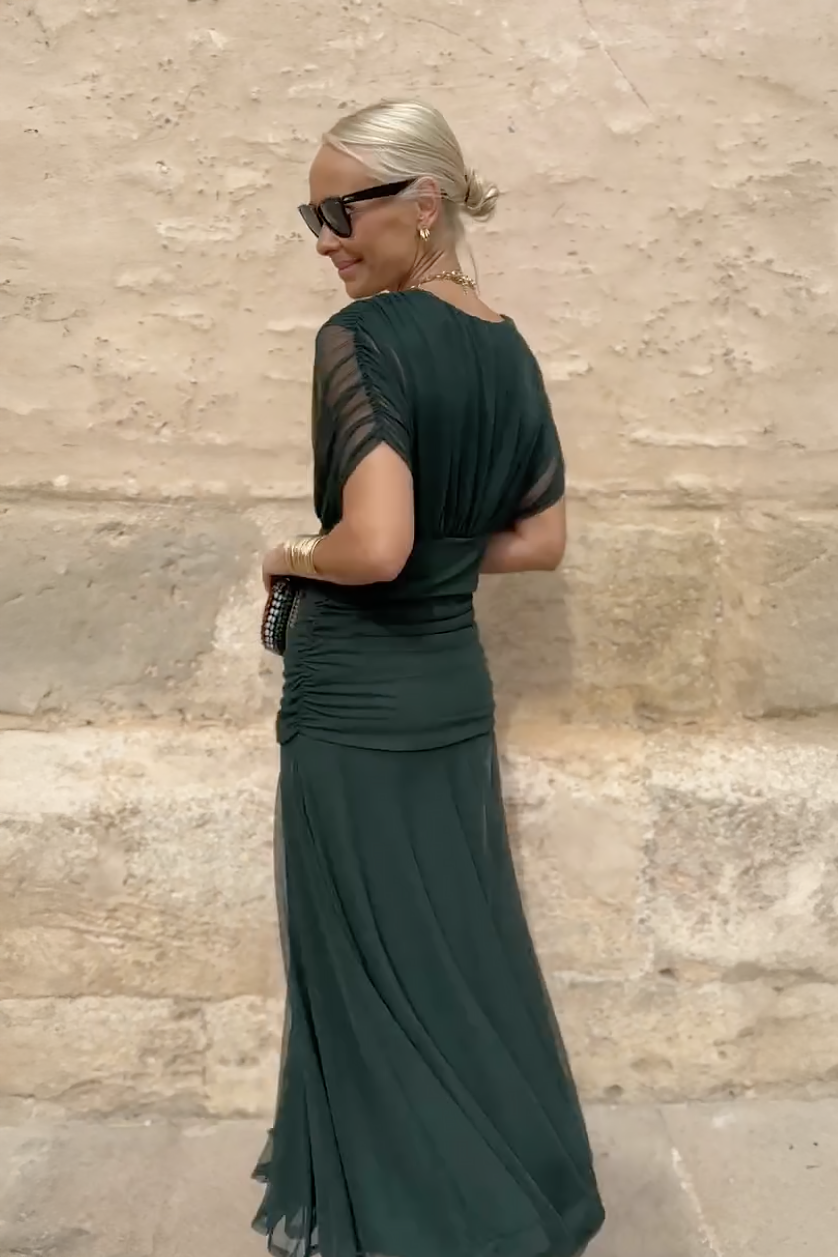 Louise™ | Vestido Largo de Fiesta con Escote en V y Elegancia Atemporal