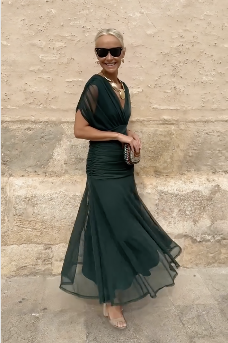 Louise™ | Vestido Largo de Fiesta con Escote en V y Elegancia Atemporal