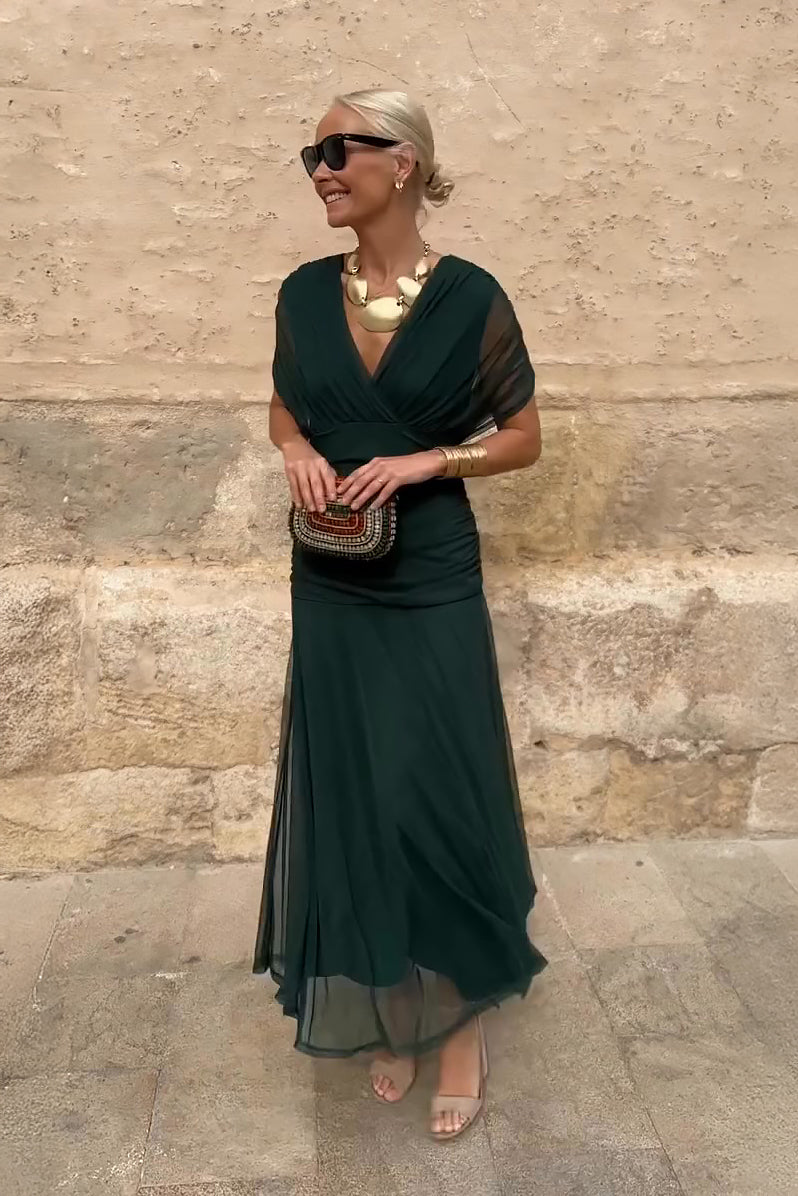 Louise™ | Vestido Largo de Fiesta con Escote en V y Elegancia Atemporal