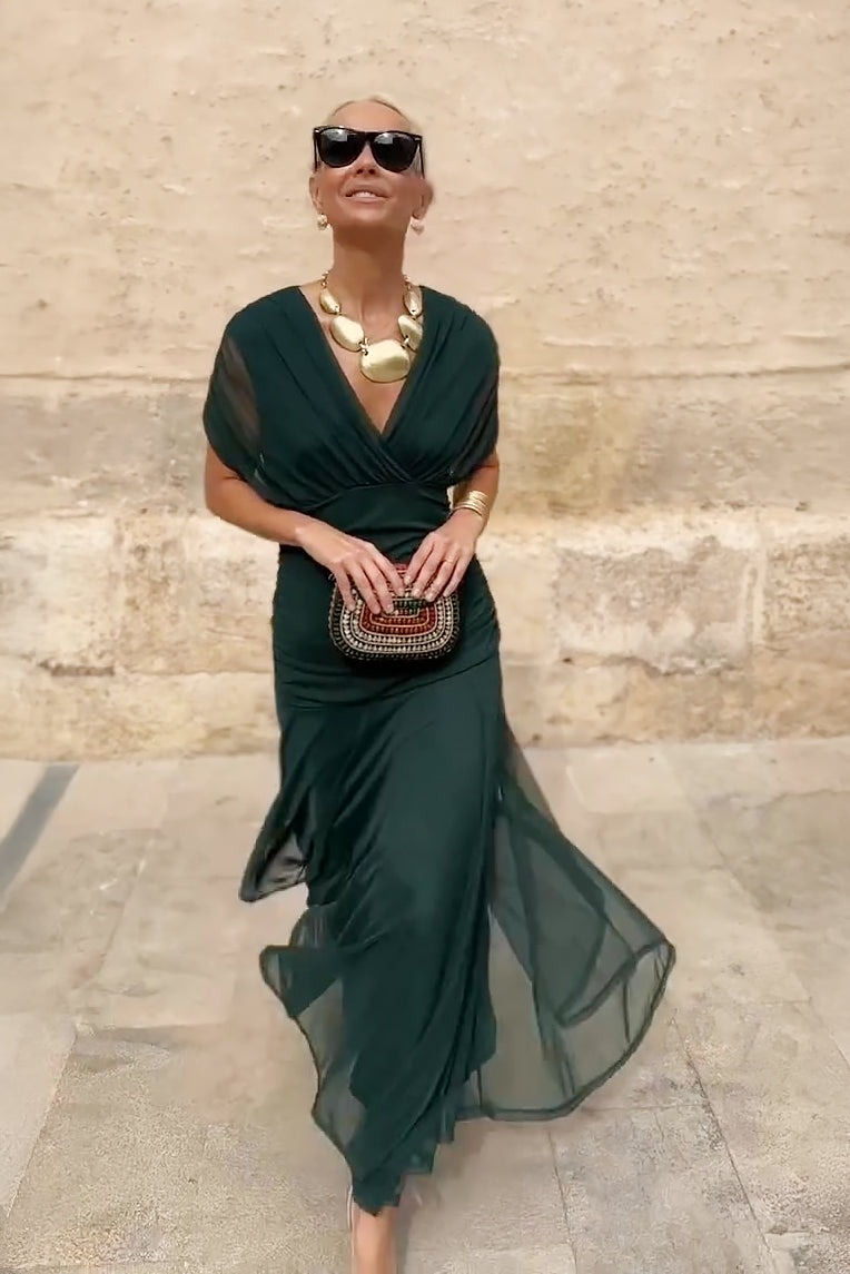 Louise™ | Vestido Largo de Fiesta con Escote en V y Elegancia Atemporal