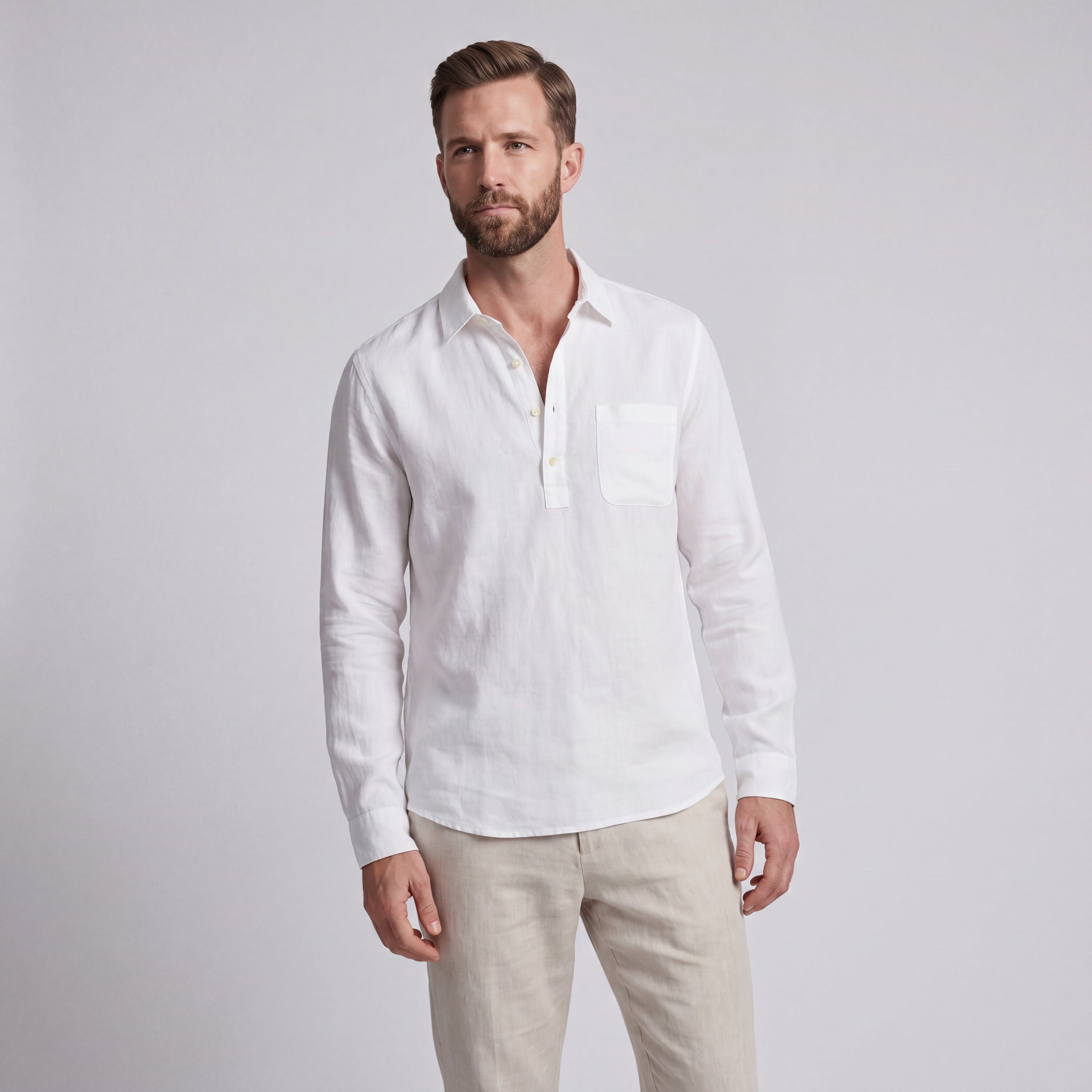 Leo™ | Camisa Henley para una elegancia relajada