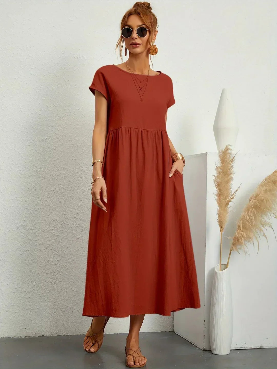 Gabriela™ | Vestido Midi Fluido de Elegancia Atemporal y Silueta Sofisticada
