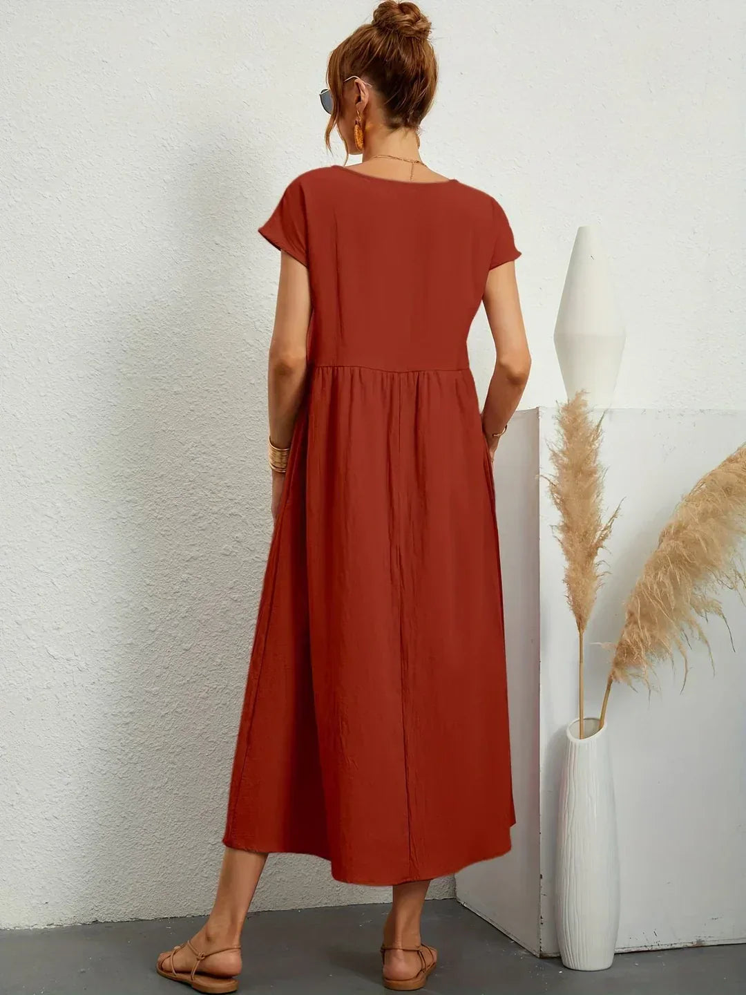 Gabriela™ | Vestido Midi Fluido de Elegancia Atemporal y Silueta Sofisticada