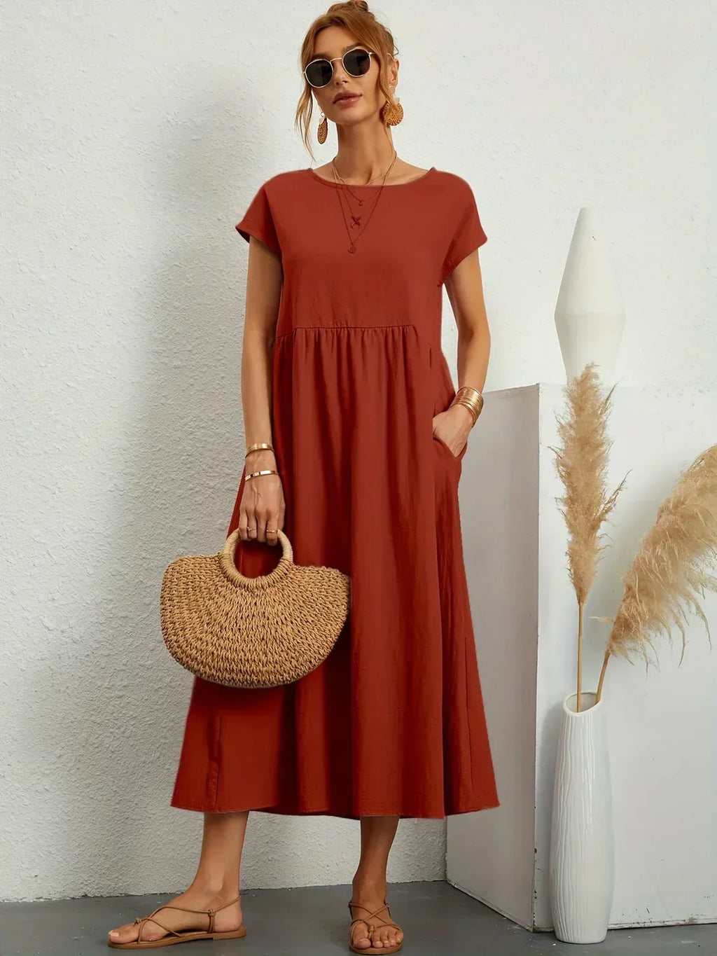 Gabriela™ | Vestido Midi Fluido de Elegancia Atemporal y Silueta Sofisticada