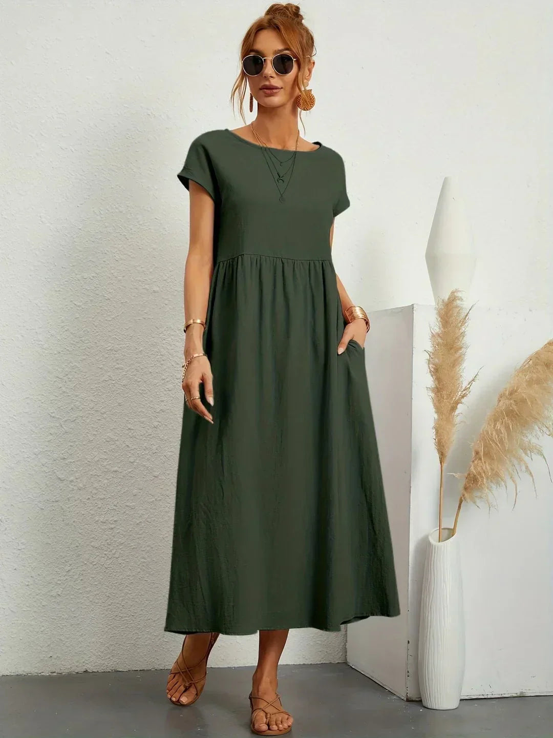 Gabriela™ | Vestido Midi Fluido de Elegancia Atemporal y Silueta Sofisticada