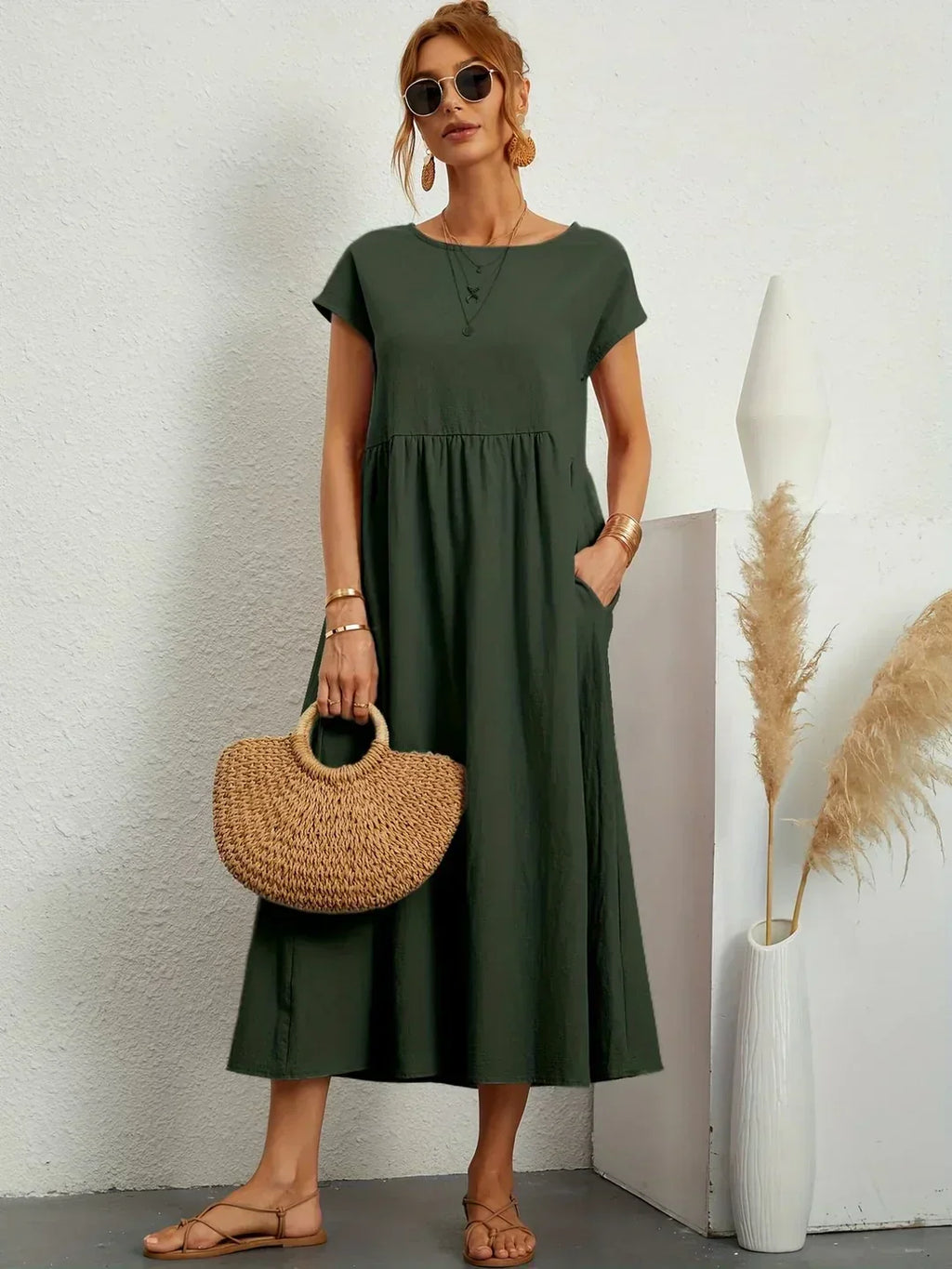 Gabriela™ | Vestido Midi Fluido de Elegancia Atemporal y Silueta Sofisticada