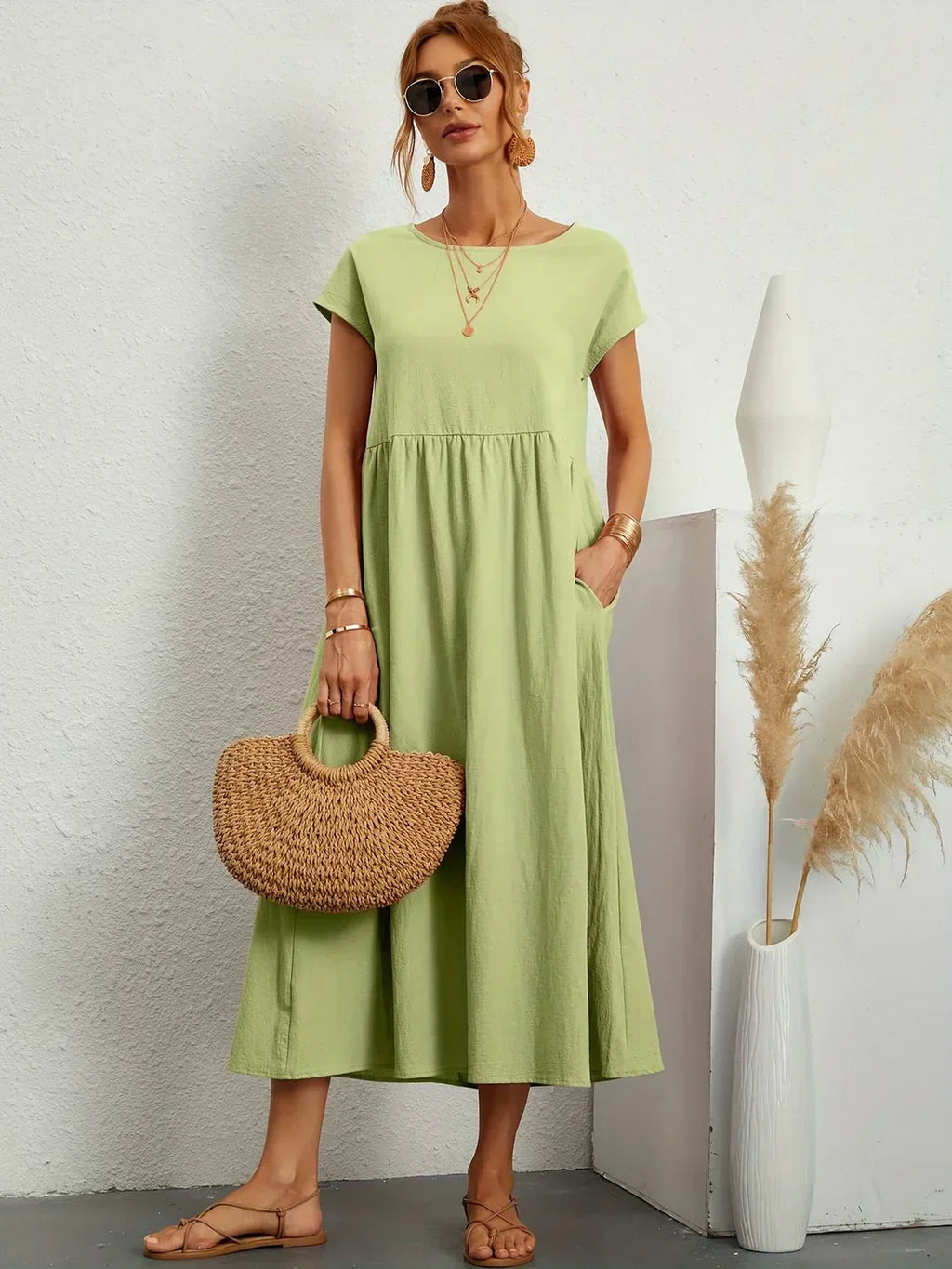 Gabriela™ | Vestido Midi Fluido de Elegancia Atemporal y Silueta Sofisticada