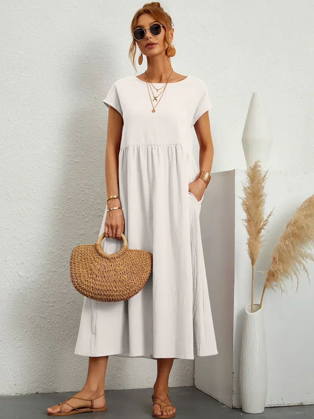 Gabriela™ | Vestido Midi Fluido de Elegancia Atemporal y Silueta Sofisticada