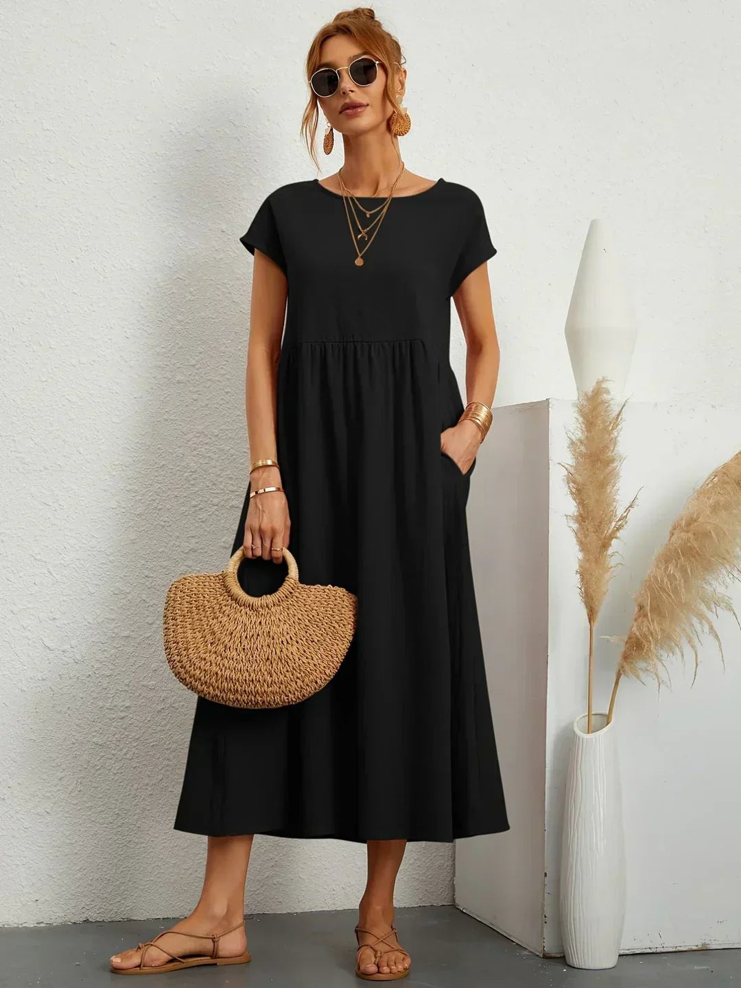 Gabriela™ | Vestido Midi Fluido de Elegancia Atemporal y Silueta Sofisticada