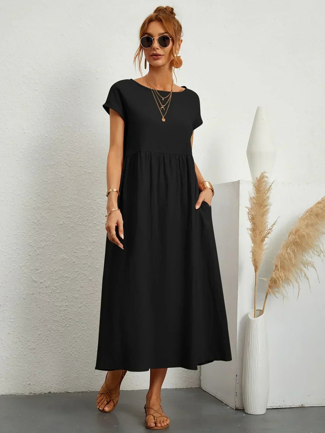 Gabriela™ | Vestido Midi Fluido de Elegancia Atemporal y Silueta Sofisticada