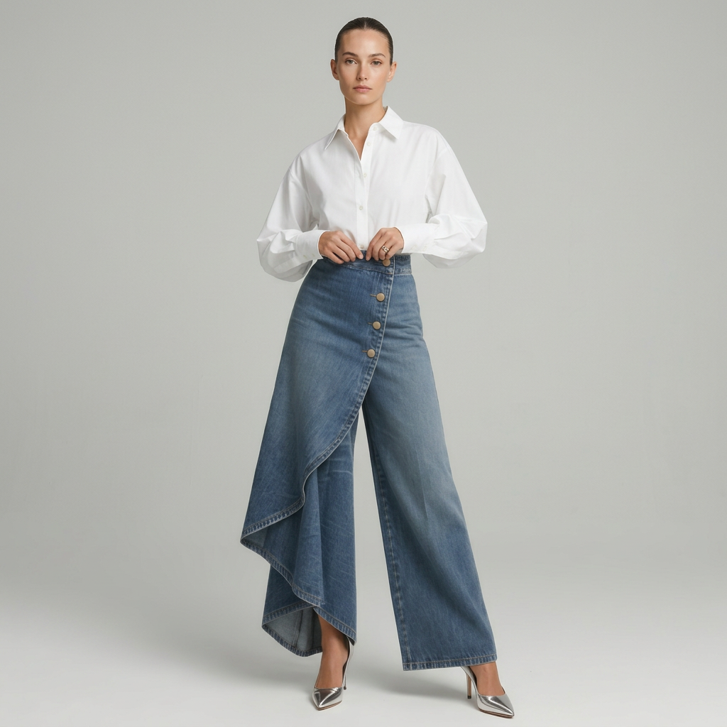Alicia™ | Vaqueros de Cintura Cruzada y Estilo Parisino