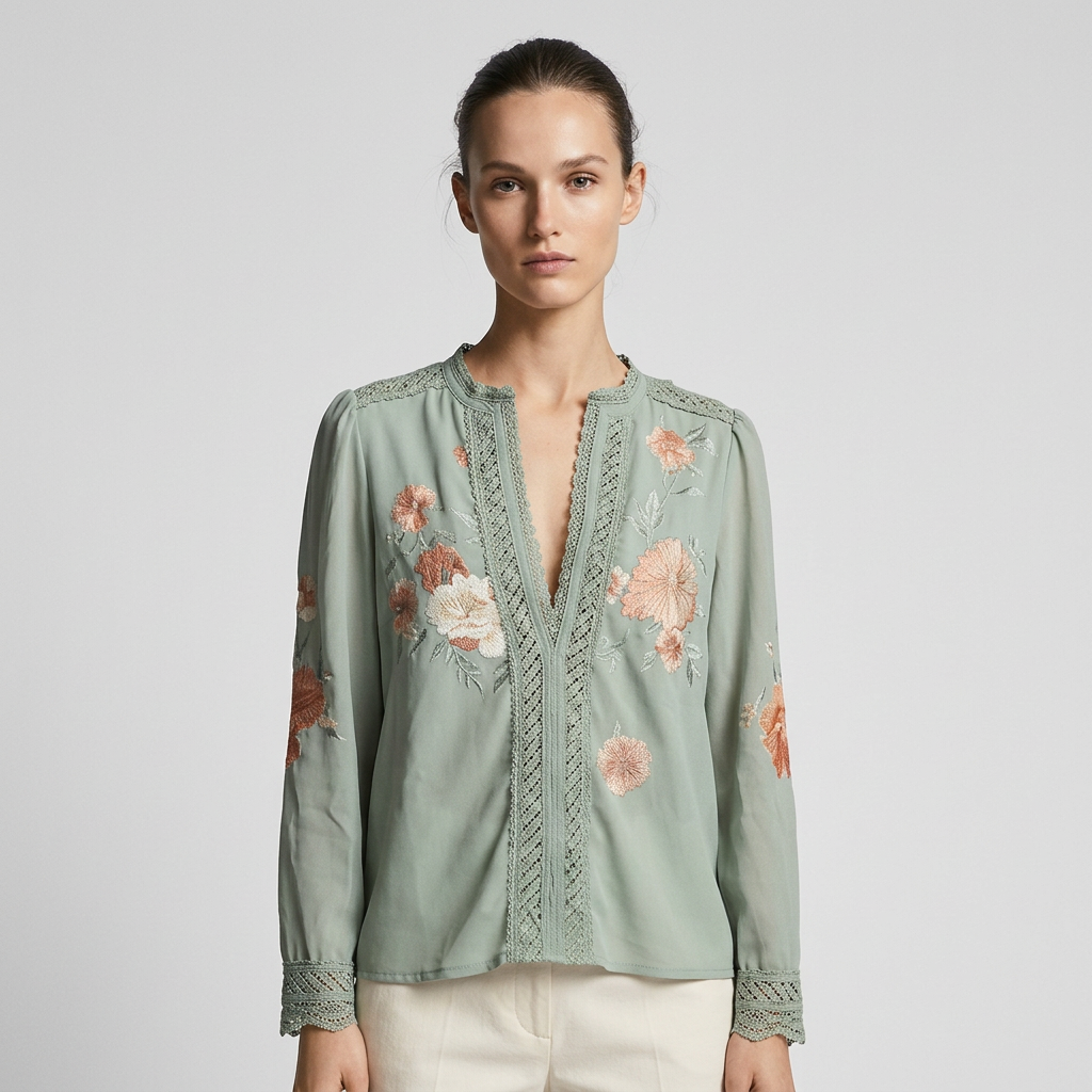 Fleur™ | Blusa Floral de Encanto Romántico y Elegancia Francesa