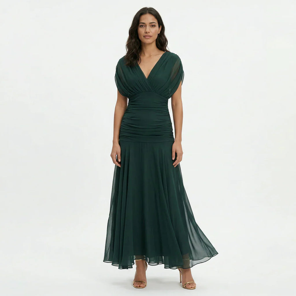 Louise™ | Vestido Largo de Fiesta con Escote en V y Elegancia Atemporal