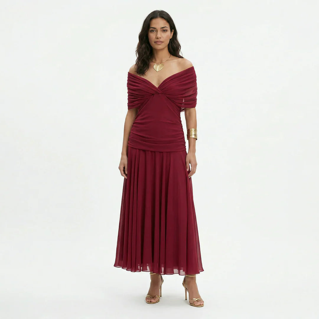 Louise™ | Vestido Largo de Fiesta con Escote en V y Elegancia Atemporal