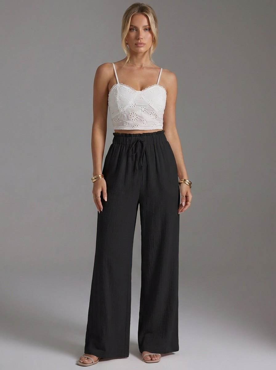 Madeleine™ | Pantalón de cintura alta y pierna ancha para una elegancia natural