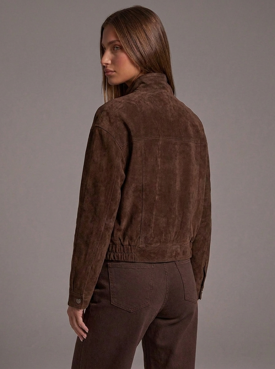 Valérie™ | Cazadora bomber efecto ante de elegancia contemporánea