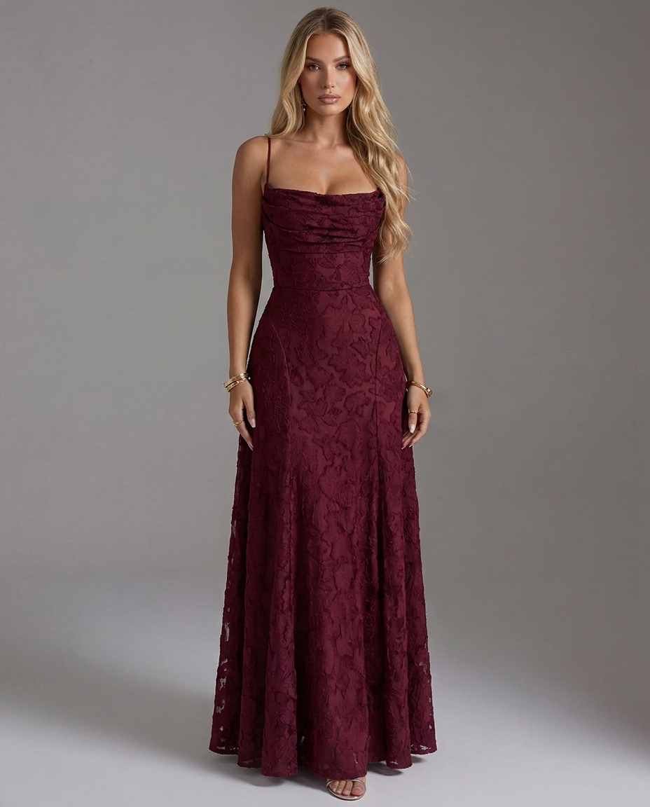 Vivienne™ | Vestido lencero jacquard para noches inolvidables