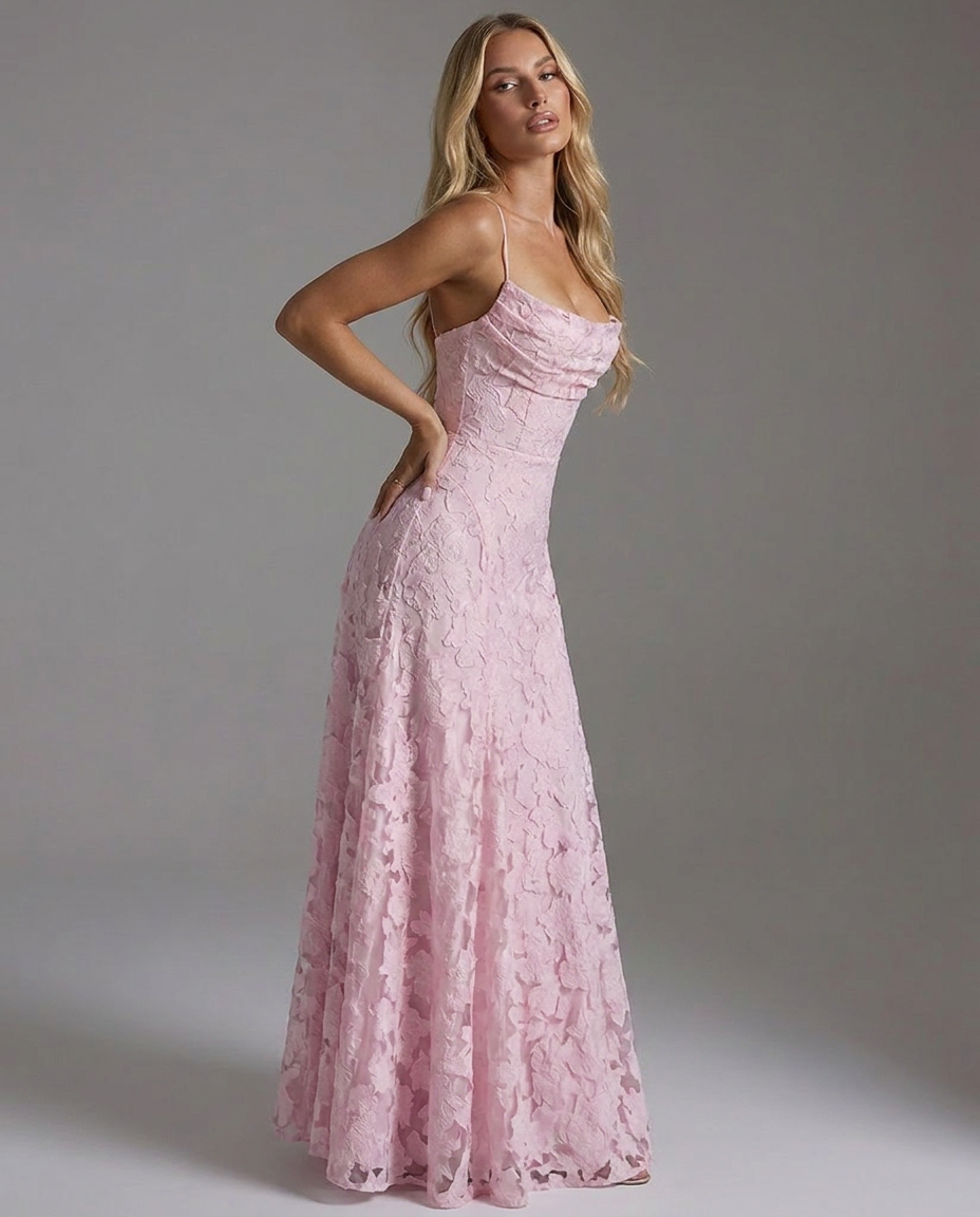 Vivienne™ | Vestido lencero jacquard para noches inolvidables