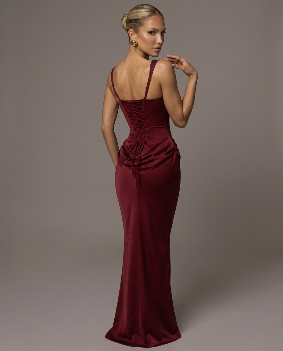 Sara™ | Vestido largo fruncido de elegancia francesa
