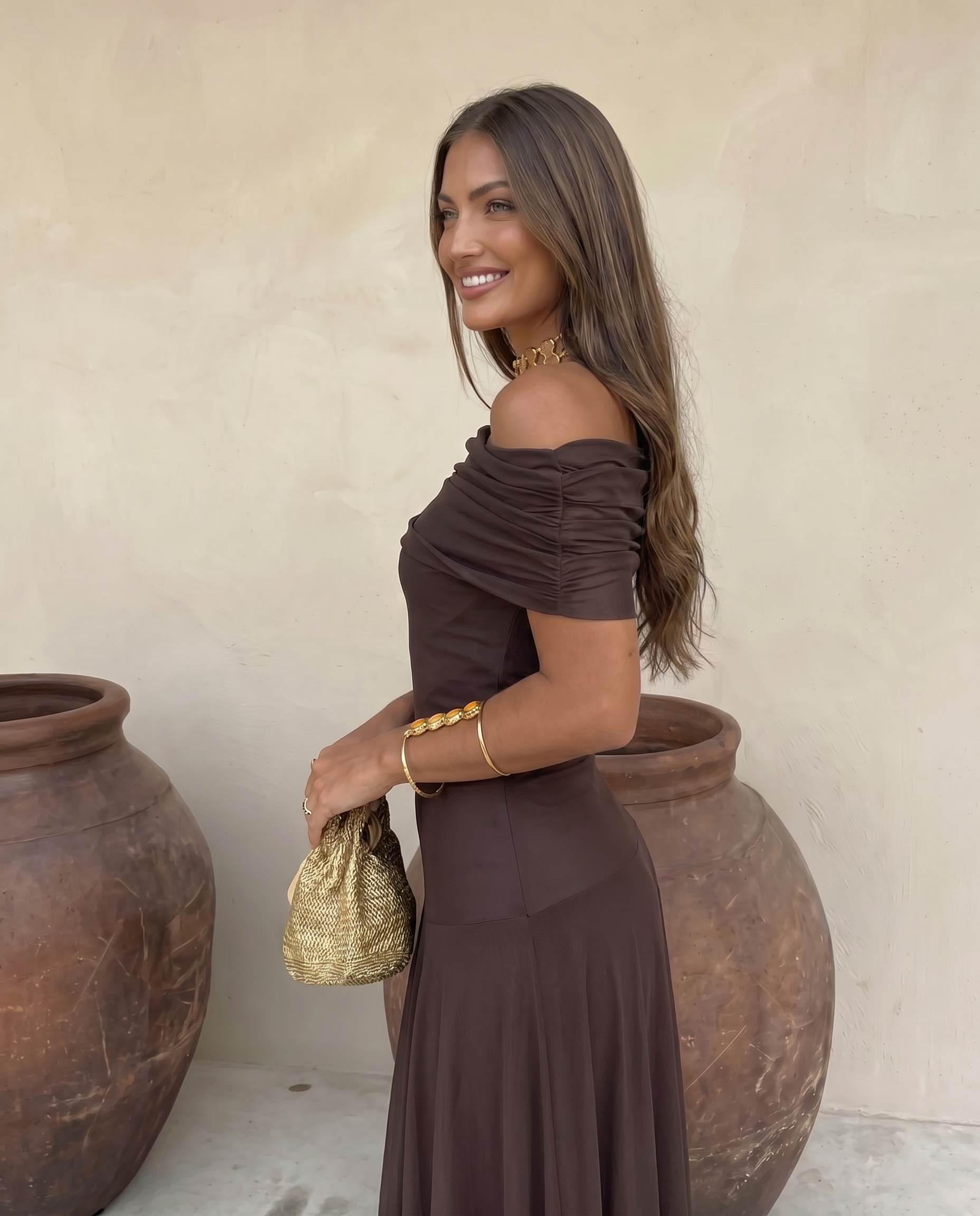Vestido Toledo - Vestido drapeado de un solo hombro