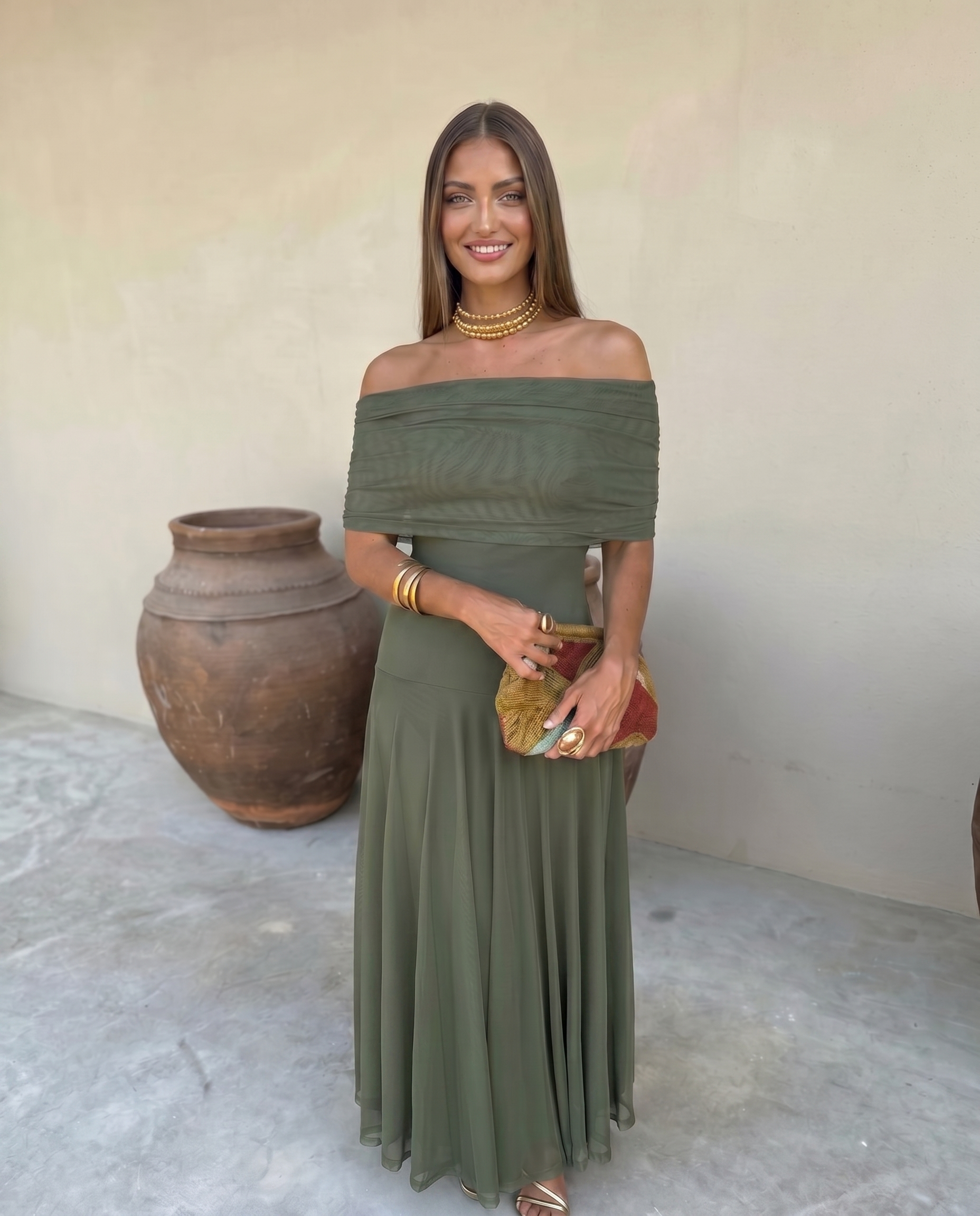 Vestido Toledo - Vestido drapeado de un solo hombro
